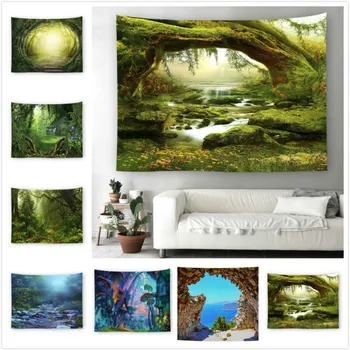 

2020 Forest Scenic Tapestry Life-like Tree Wall Hanging Carpet Picnic Blanket Home Decor Living Bedroom Home Cover Beach Towel