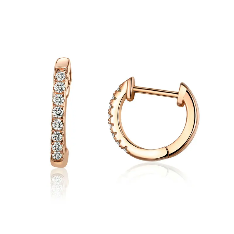 ROSE GOLD WOSTU,, 925 пробы, серебряный и маленький золотого цвета, круглые серьги-кольца для женщин на день рождения, простые Благородные Ювелирные изделия, подарок, CQE498 - Окраска металла: ROSE GOLD