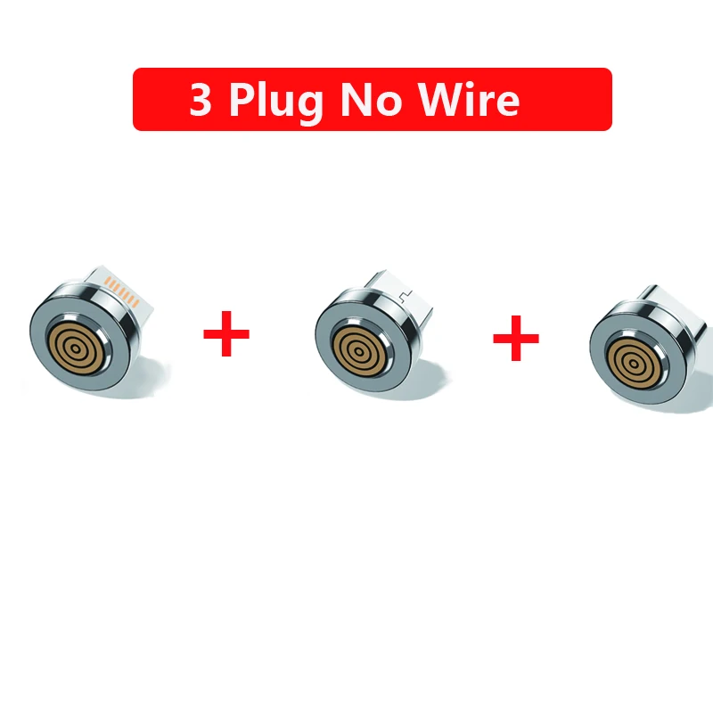 3 Plug Магнитный кабель 3A Micro Usb кабель для быстрой зарядки телефона Usb кабель для передачи данных type-C магнитное зарядное устройство Usb-c для iPhone huawei xiaomi - Цвет: 3 Plug