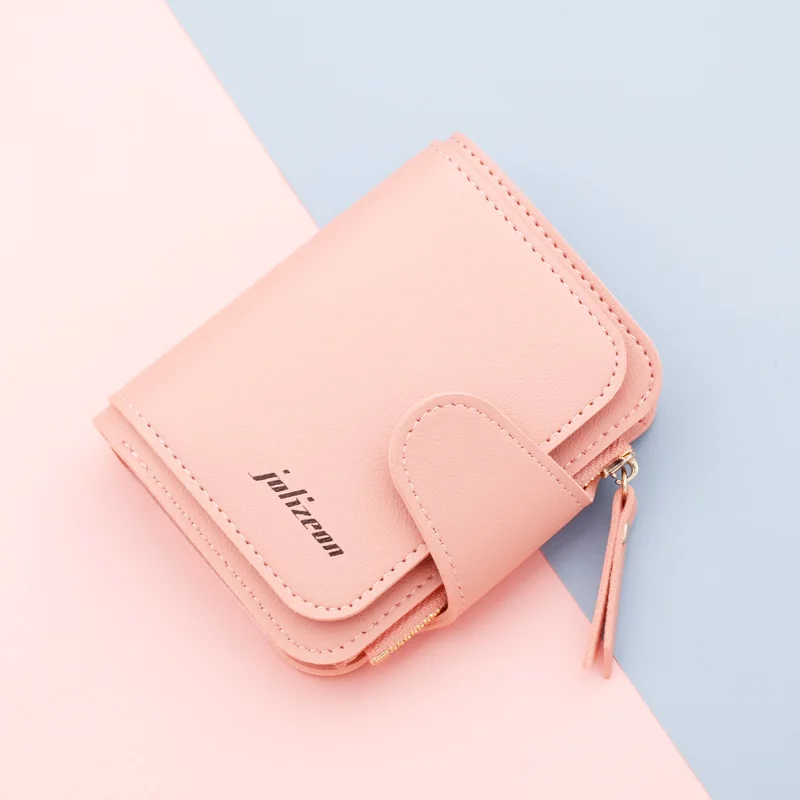 Small Leather Wallet for Women Girls Credit Card Holder Purse Pink