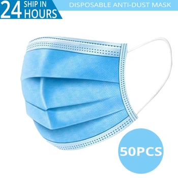 

200PCS Disposable Earloop Face Mouth Masks 3 Layers Anti-Dust Mask Safe Breathable Mouth Mask Anti-virus Mask Antibacterial mask