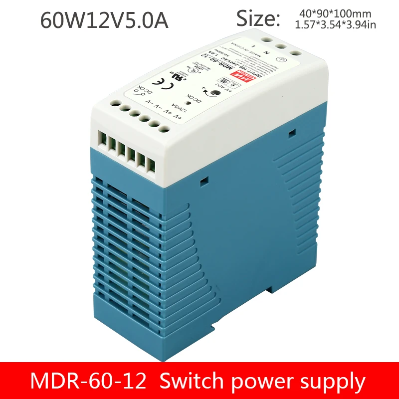 12v5a ультра-тонкий рельсовый тип электрического питания MDR-60-12V импульсный источник питания трансформатор постоянного тока один выход