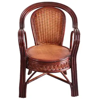 

Rattan chair single chair real rattan office chair back old chair simple modern tea chair leisure chair Mahjong chair