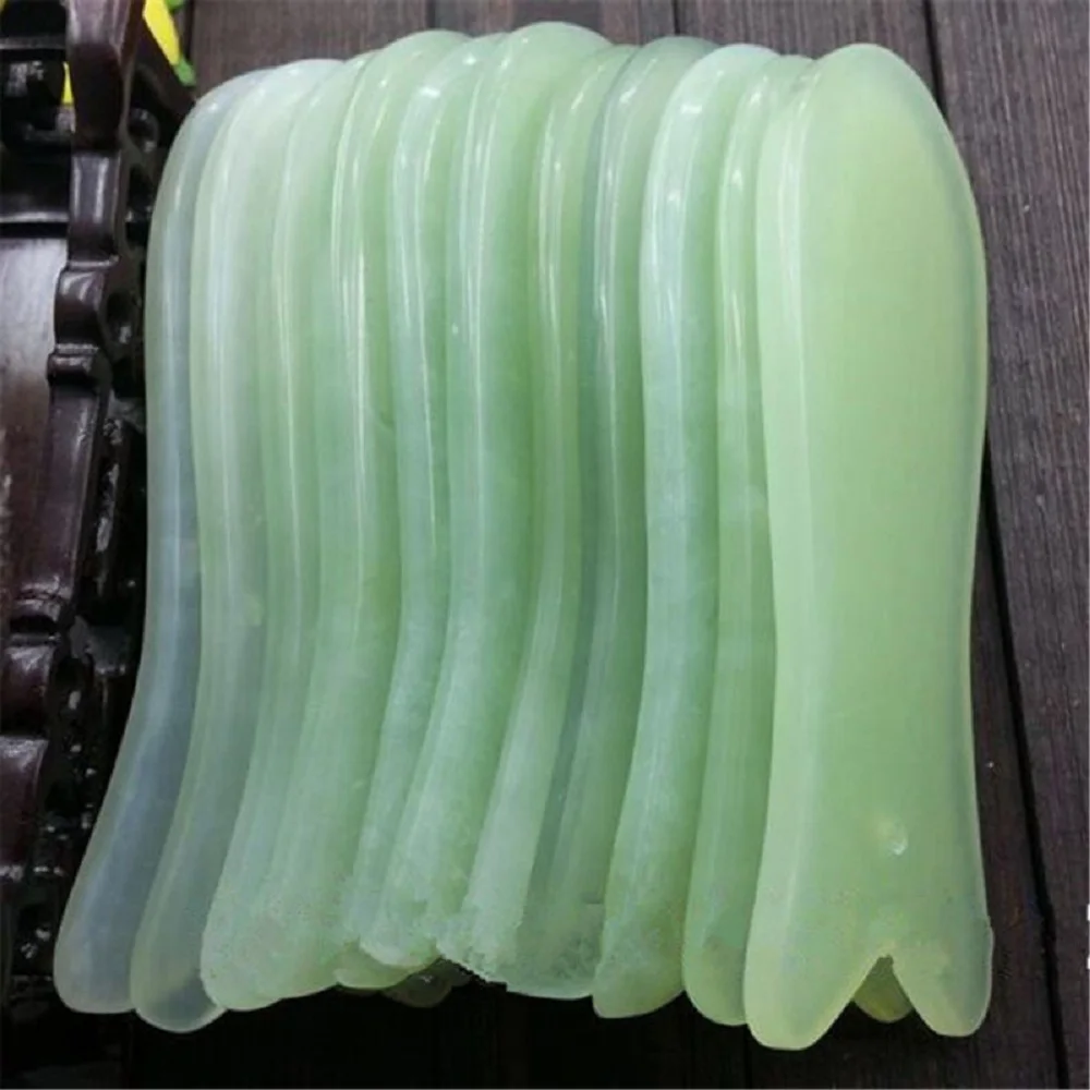 1pcs Natural Jade Stone Crystal Scraping Board Guasha Board Face Arms Legs Full body Detoxification Massage 2