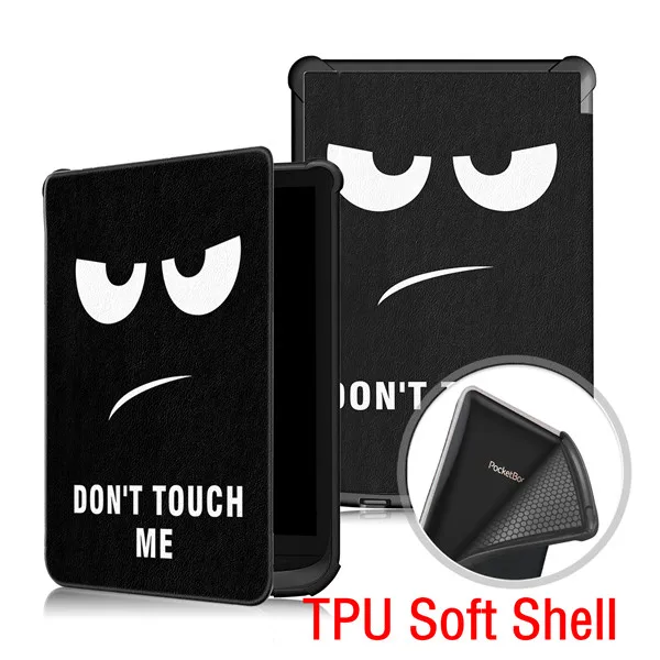 Gligle тонкий кожаный чехол для Pocketbook Touch lux 4 627 HD3 632 Basic2 616 оболочка Читалки+ пленка для экрана - Цвет: DYJ