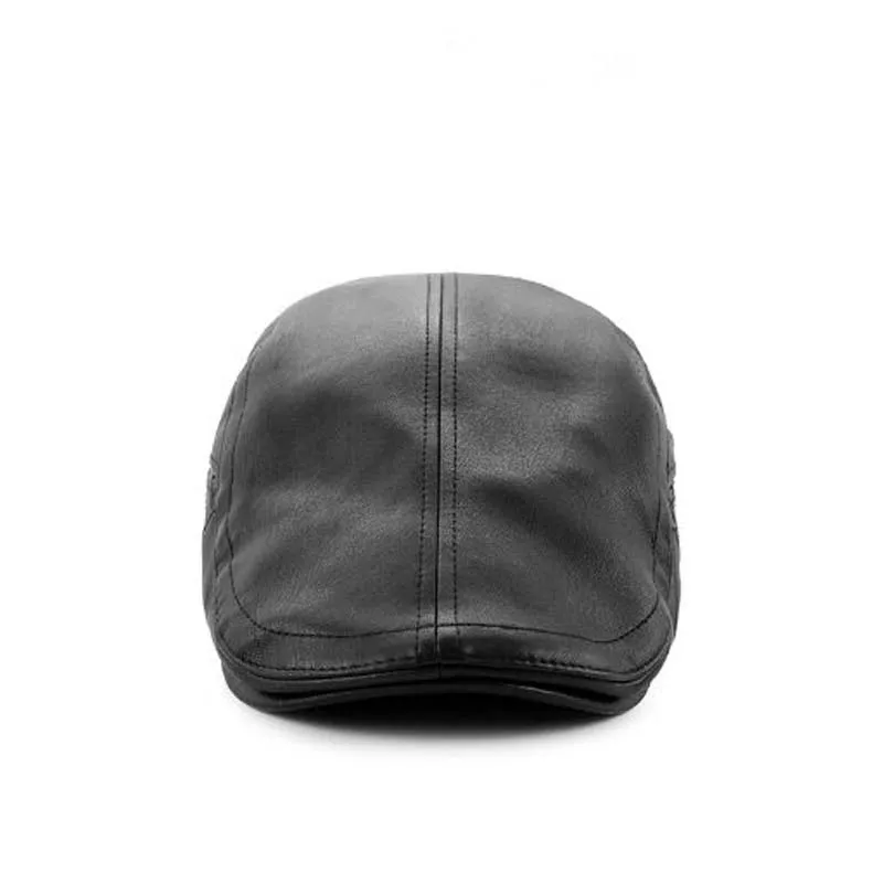 XEONGKVI PU искусственная кожа шляпа козырек осень зима бренд Snapback огорчен среднего возраста и пожилых мужчин заранее шляпы Casquette