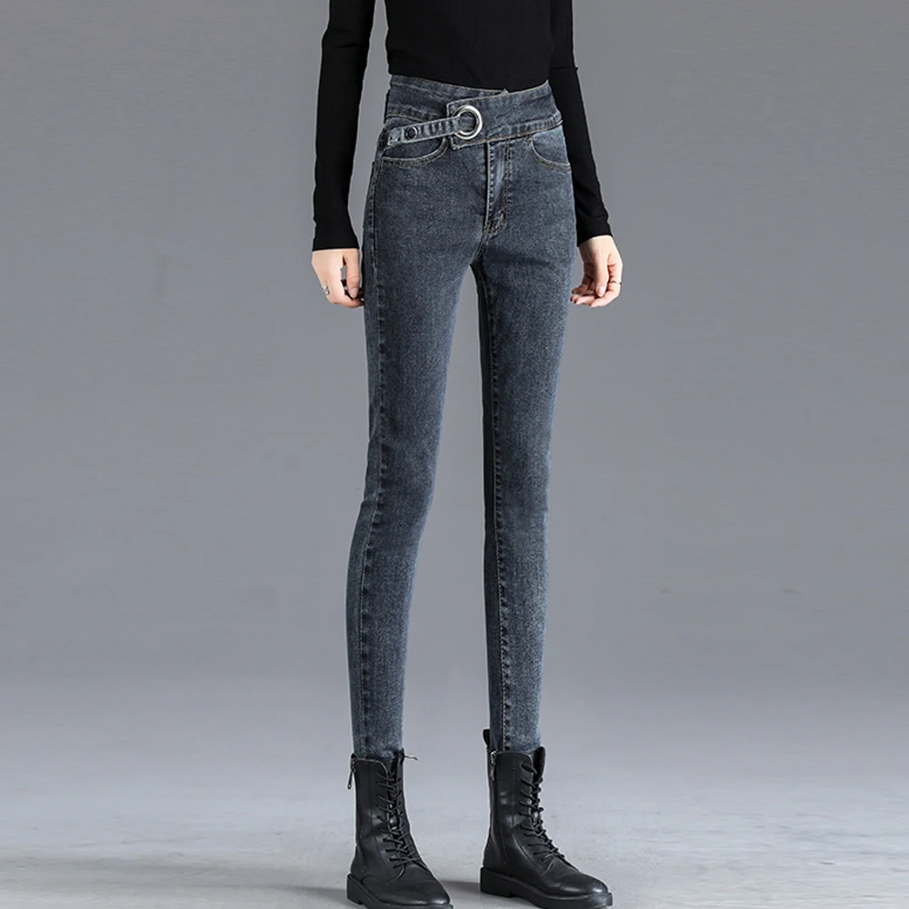 

Women's High Waist Skinny Jeans Slim Denim Pencil Pants Vintage Wash Stretch Leggings Women Pantalones Mujer