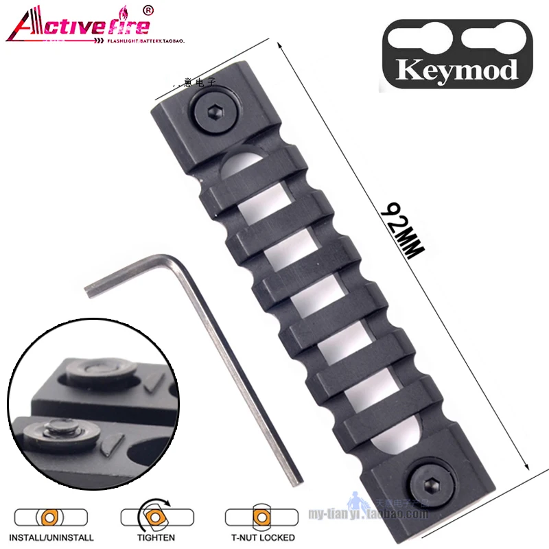 

92mm gun mount/ High-quality M-Lok Rail Sections 52MM,72MM,92MM, Slot Aluminum Picatinny/Weaver Rail for M Lok (3/5/7 Slot)