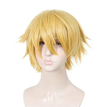 

WEILAI Onmyoji Cosplay wig Golden reverse short hair synthetic wig for women M bangs Party Christmas High temperature fiber