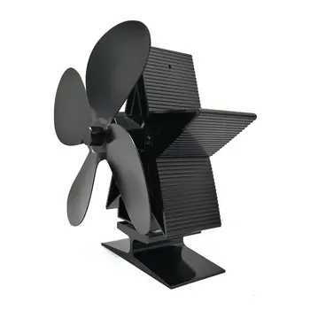 

Mini Fireplace 4 Blade Heat Powered Stove Fan Effecient Log Wood Burner Fireplace Fan Home Efficient Heat Distribution