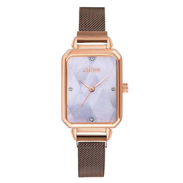 Women Watches Luxury Magnet Buckle Rectangular Dial Rhinestone Watch Ladies Quartz Wrist Watch Bracelet Set Reloj Mujer