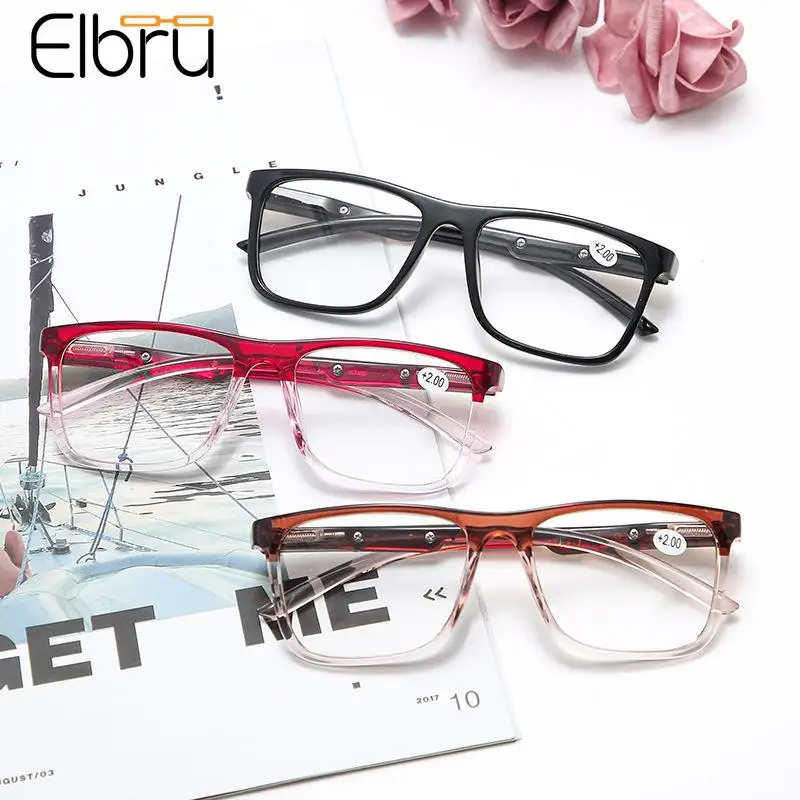 

Elbru Ultralight PC Frames Reading Glasses Men Women High-definition Presbyopic Eyeglasses Eye protection Eyewear +1.00~+4.00