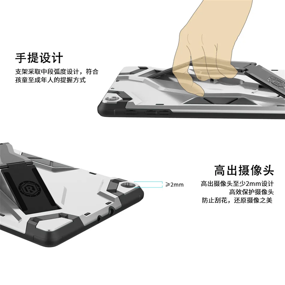 Чехол для samsung T510 T515 SM-T510 Funda, чехол для планшета, жесткий защитный чехол из ПУ+ ПК, сверхпрочный чехол Tab A 10,1, чехол-подставка+ пленка+ ручка