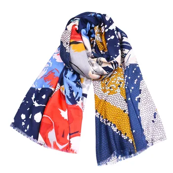 

SHUJIN 2019 Silk Scarf Fashion Foulard Satin Shawl Scarfs Big Size 90*180cm Square silk Hair / Head Scarves Women bandana