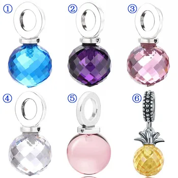 

Multicolor Faceted Water Drop Love Potion Radiant Pineapple Pendant Charm Fit Pandora Bracelet 925 Sterling Silver Bead Jewelry