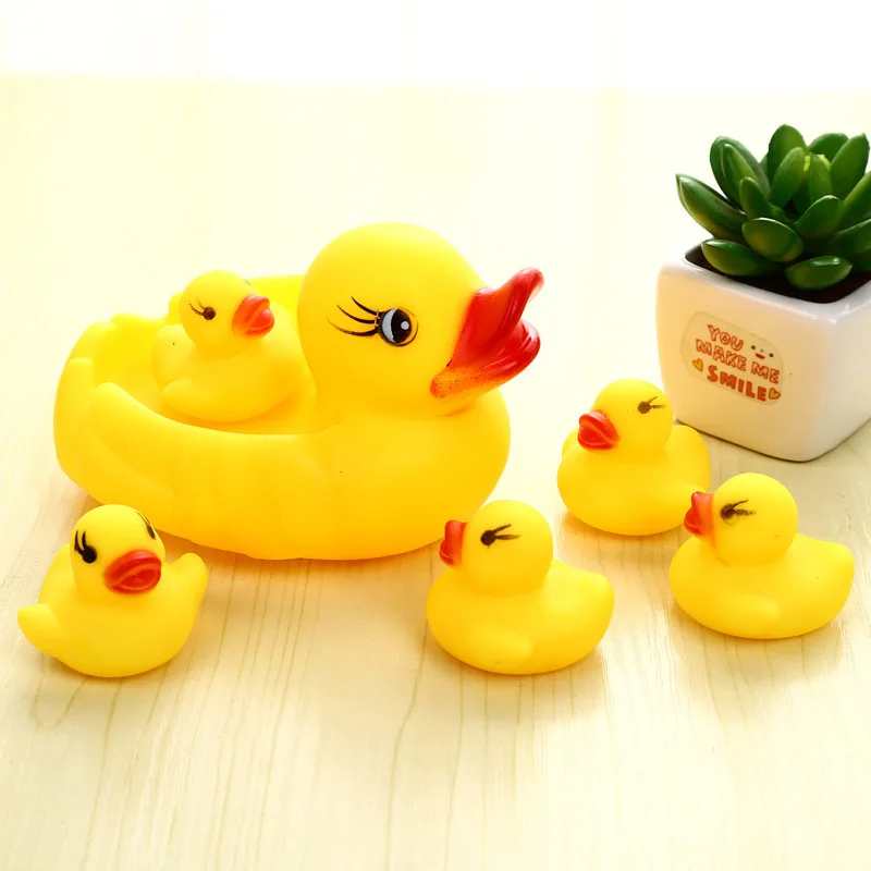 Детская игрушка для ванны, маленькая Желтая утка для игры в воду, детская резиновая игрушка для купания, Детская утка