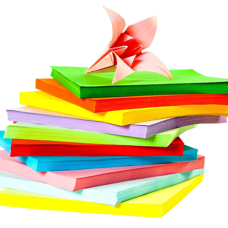 

Color Copy Paper A4 80G Color Fluorescence Color Printing Paper Handmade Paper Folding 10 Colors about 100 Sheets/Pack