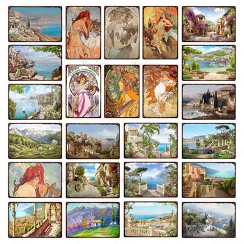 

Greek Mythology Goddess Metal Tin Sign Retro Architectural Chic Plaque Home Decor Shopping Mall Bar Club Art Poster Wall Sticker