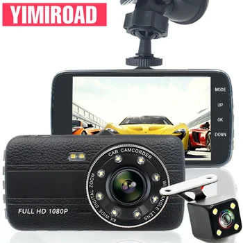 

YIMIROAD 1080P B5 Car DVR Auto Video Recorder Dual Lens Dash Cam Front And Rear Camera 4 " Parking Monitor Cameras Mini Car Dvrs