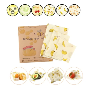 

Eco Friendly Reusable Food Wraps Food Fresh Keeping Storage Organic Beeswax Cloth Wrap Cling Wrap Custom Made Pattern Wholesale
