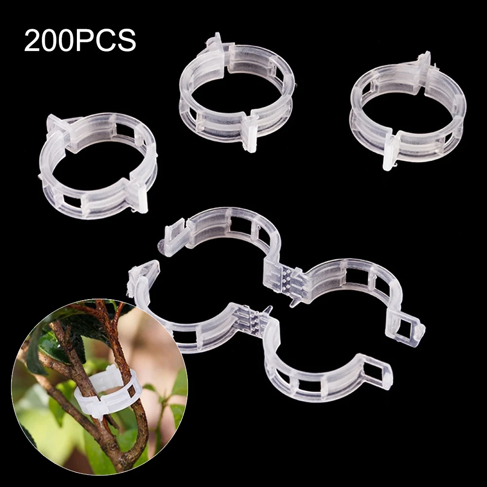 

200 Pcs Plant Support Clips Outdoor Garden Plastic Tied Vine Fixing Clips Farm Tomato Trellis Connectors Stake Clip