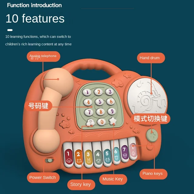 Baby Toys 13 24 Months Musical Piano Girls Mobile Phone Music Toy for Children 1 Year Kids Educational Phone Toy Birthday Gifts 4