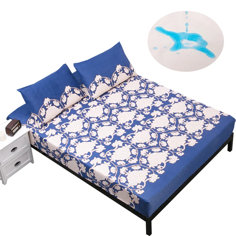 

Waterproof Mattress Cover 12 Color Soft Fitted Sheet with Elastic Band High Quality Mattress Protector Bed Cover Air-Permeable