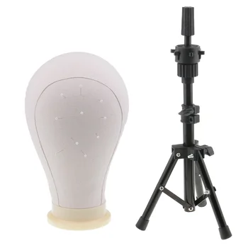 

Adjustable Tripod Stand for Hairdressing with Wig Making Styling Training Mannequin Head