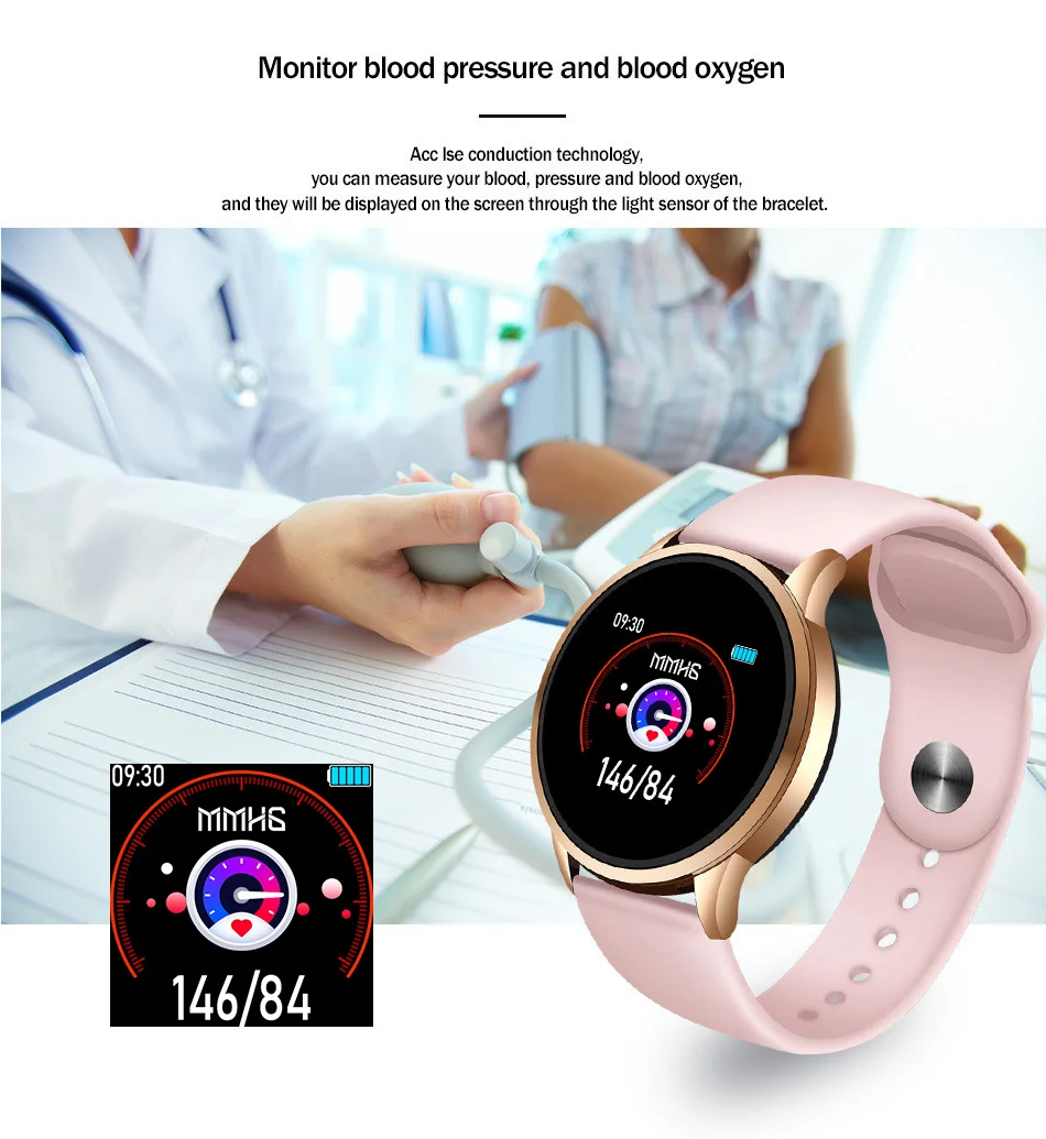 LIGE Luxury Smart Watch Women Sport Watch Waterproof Fitness Tracker Heart Rate Blood Pressure Monitor Pedometer for Android ios
