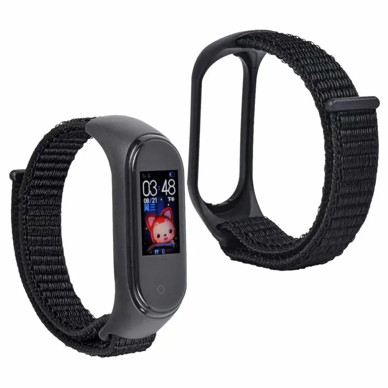 Дышащий нейлоновый ремешок для Xiao mi Band 4 3 Мягкая Спортивная петля для mi Band 3 4 Watchbnd Браслет замена браслета