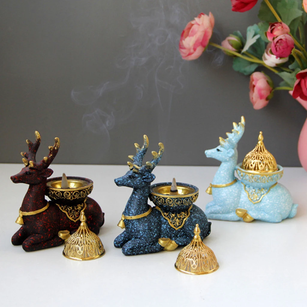 Nordic Resin Incense Burner Cones Holder Deer Back Censer Aromatherapy