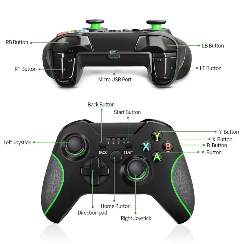 Беспроводной контроллер Newst 2,4G, улучшенный геймпад для Xbox One/One S/One X/One Elite/PS3/Windows 10, прочная двойная вибрация