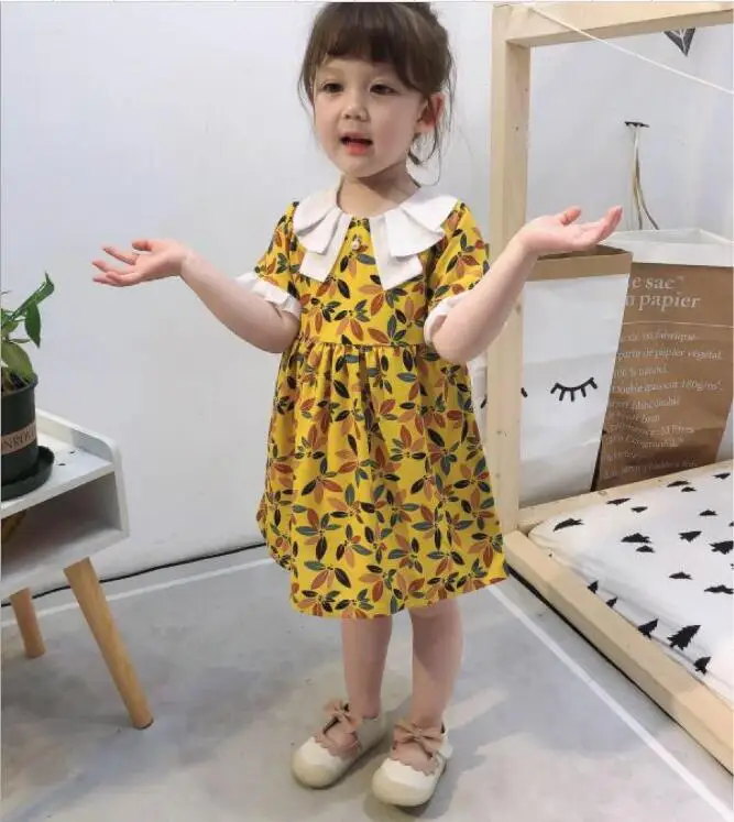 new baby girl dresses cotton print kids party dress fashion high-grade girls summer dress children clothing