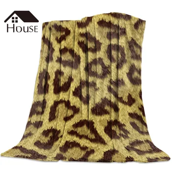 

Animal Skin Texture Leopard Print Throw Blanket Soft Comfortable Velvet Plush Blankets Warm Sofa Bed Sheets