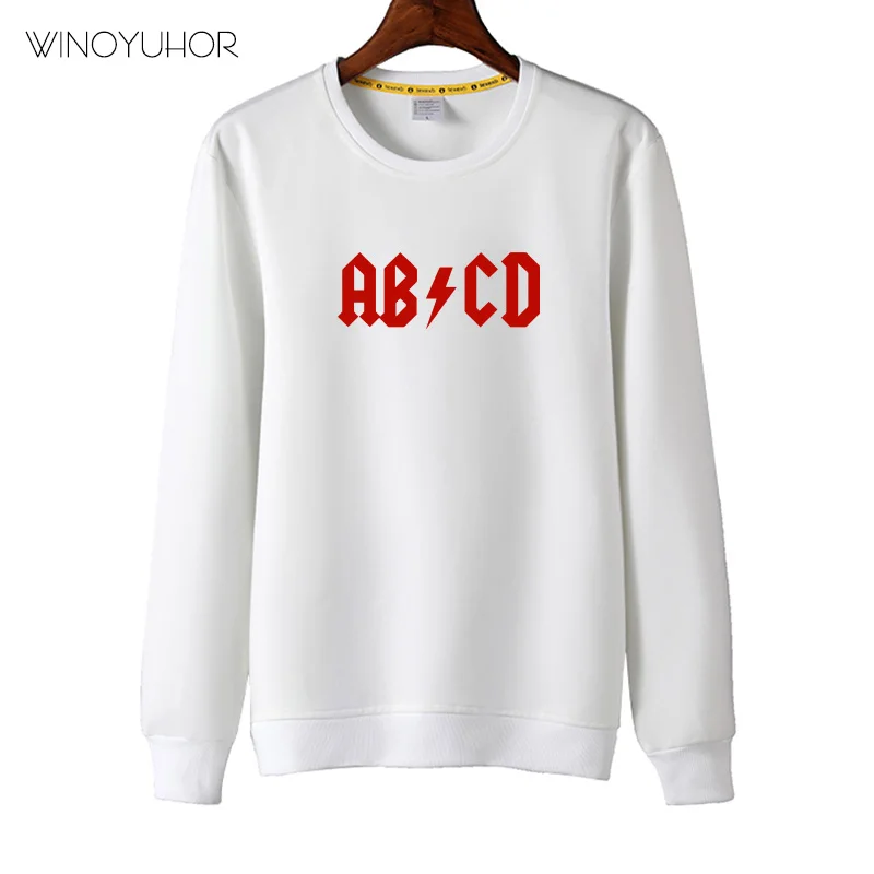 ABCD/Детский свитер с буквенным принтом; толстовки для мальчиков и девочек; детская одежда для малышей; осенние Забавные топы с длинными рукавами; пуловеры - Цвет: White