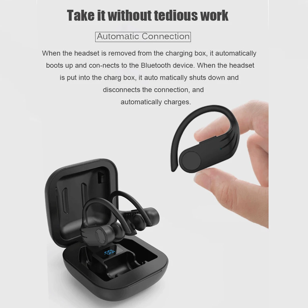 Светодиодные Bluetooth наушники, беспроводные наушники TWS, стерео наушники, гарнитура для телефона, игровая гарнитура для Apple, Xiaomi, Android