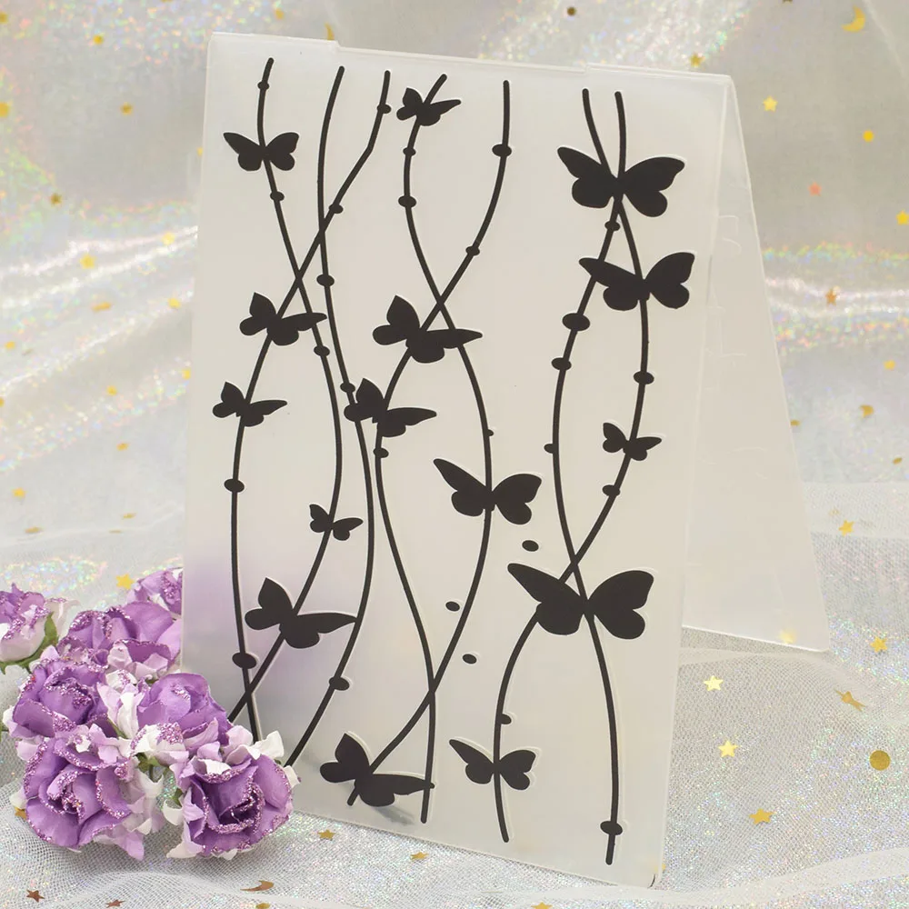 

Butterfly Vine Plastic Embossing Folder Stencil Template For DIY Scrapbooking Photo Album Card Making Decoration Paper Embossing
