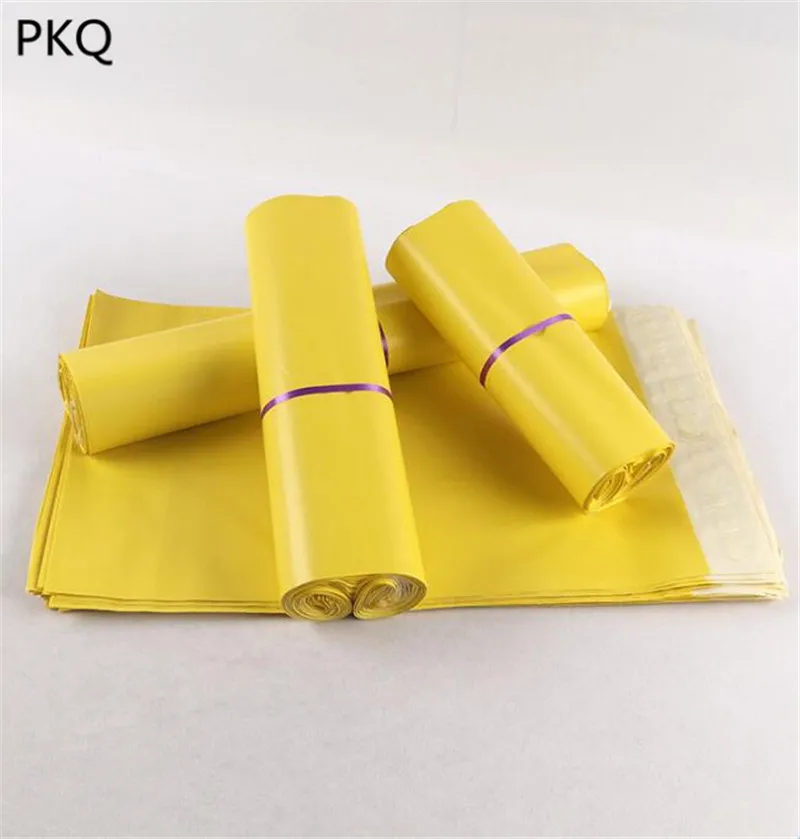 

10pcs Plastic Envelope Bag Self-seal Adhesive Courier Storage Bags Plastic Poly Bag Yellow Postal Shipping Mailing Bags