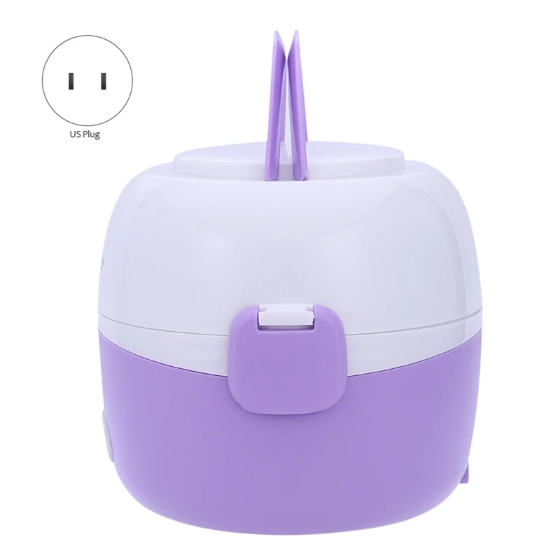 

MINI Rice Cooker Thermal Heating Electric Lunch Box 2 Layers Portable Food Steamer Cooking Container Meal Lunchbox Warmer(US Plu