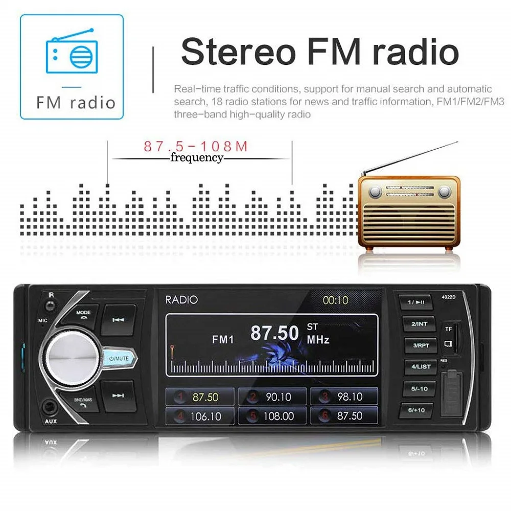  MP5 MP3 Player 1 DIN HD Dell'automobile Da 4.1 Pollici Radio Auto Audio Stereo autoradio Bluetooth 