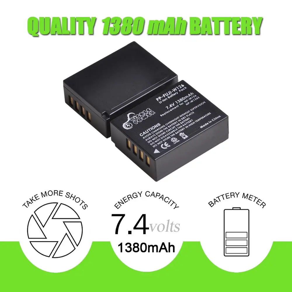 Batteria Np-W126 Np-W126S Per Fujifilm X100F X100V X-A10 X-A7 X-A5 X-A3 X-A2 X-A1 X-E2 X-E2S X-Pro1 X-Pro2 X-Pro3 X-T1 X-T2