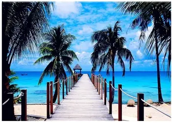 

palm tree diamond painting sceney sea daimond embroidery full round puzzle beads picture landscape diamant mosaic stickers craft