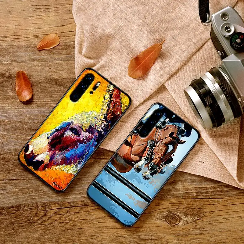 Для huawei Y6 Y7 2018 Y9 Prime 2019 Коврики 10 20 Pro Nova2 3 4 Lite Nova 2i 3i 5i покрытие лошади картины Чехол