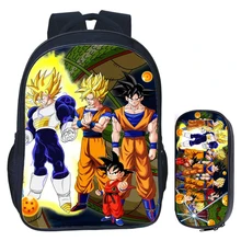 16 дюймов Dragon Ball Z солнцезащитный рюкзак с Гоку для подростков девочек мальчиков книга дорожная сумка Детские школьные рюкзаки пенал наборы