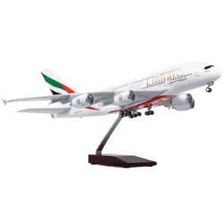 1/160 масштаб 45,5 см модель самолета Airbus A380 EMIRATES авиационная модель самолета со светом и колесом литая под давлением пластиковая Смола Детская