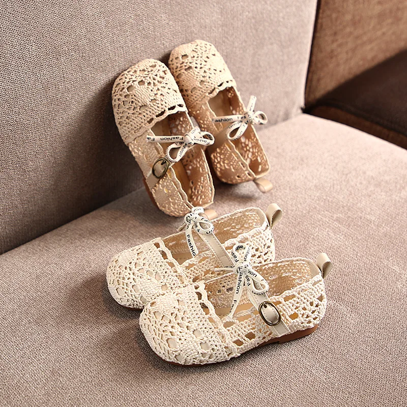 

Spring Girls Casual Hollow Shoes Lace Princess Shoes Baby 1-3 Years Old Sandals Children's Shoes