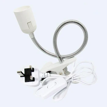 

UK Plug Light Base 360 Degrees Flexible Clip Holder with Switch for E27 Socket LED CFL Night Light Plant Growth Lamp Desk Lamp