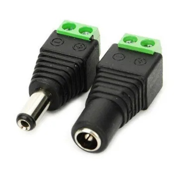

100pcs female +100 pcs DC female 2.1 * 5.5mm power jack adapter plug cable connector for monitoring/converter/led light strip