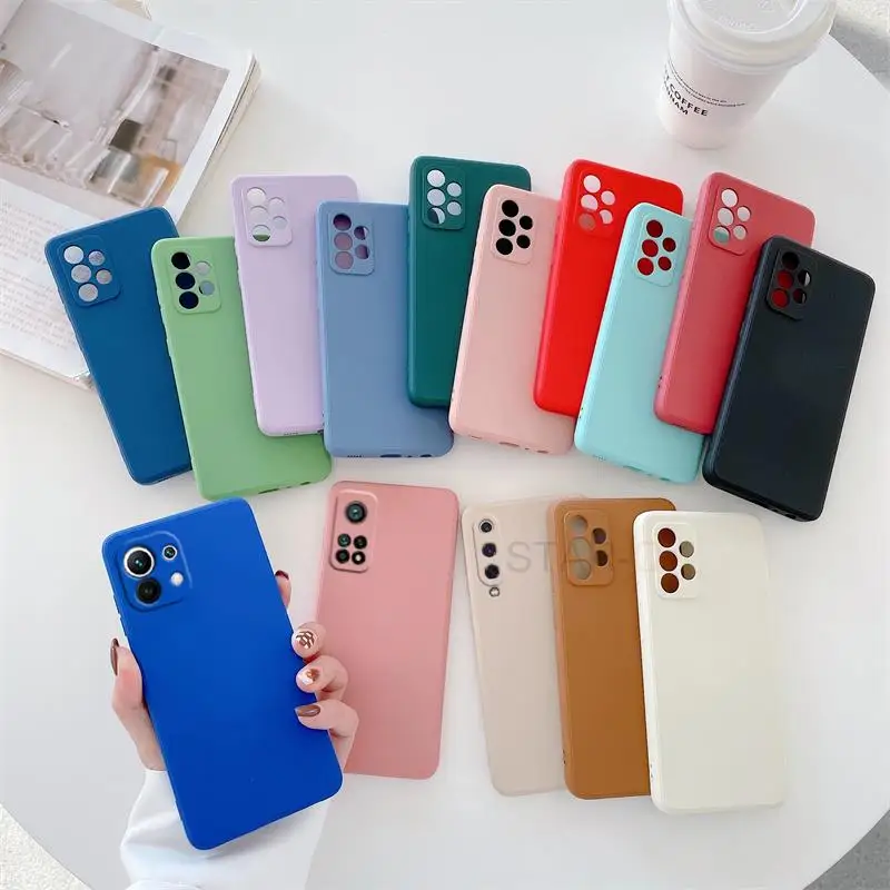 Мягкий чехол для Xiaomi, Mi 11 Lite, 5g, Ne, 11i, 10 T, 11t, 8, 9, Se10t Pro, Ultra, I, A3, Mi 9, Mi 10, Mi 11, силикон, прямоугольный