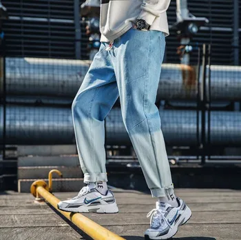 

2020 Men Jeans Casual Spring Cotton Hip Hop Pants Male Slim Work Long Trousers men Slim Fit Denim Pencil pants Plus size w289